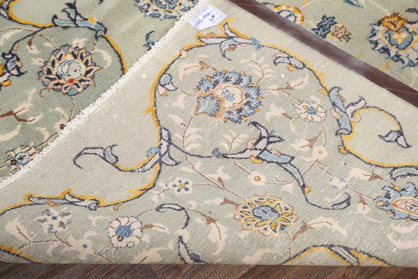 Floral Sage Green 10x14 Signed Kashan Persian Oriental Area Rug 14' 2