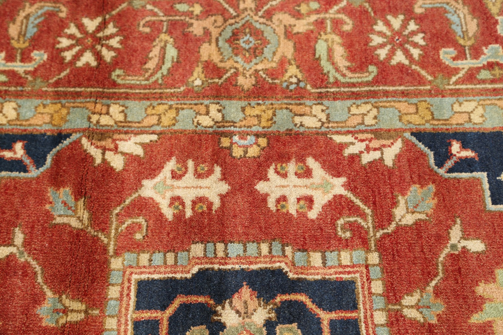 Oneofakind Geometric Rust Color Heriz Oriental HandKnotted 8'x10