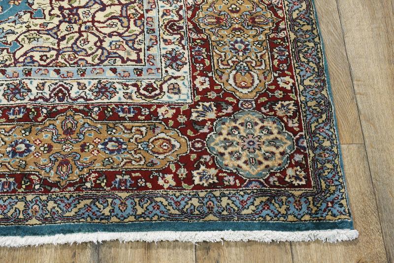 Turquoise Blue Oversized 10x16 Signed Tabriz Persian Oriental Area Rug