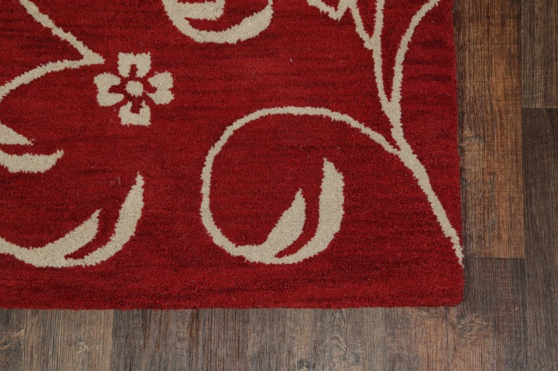 Handtufted Transitional Red Runner 3x8 Oushak Agra Oriental Rug 7' 10