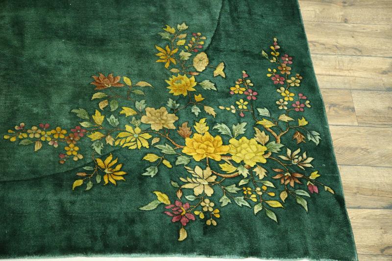 Stunning Aqua Green! 9x12 Art Deco Nichols Chinese Oriental Area Rug Carpet eBay