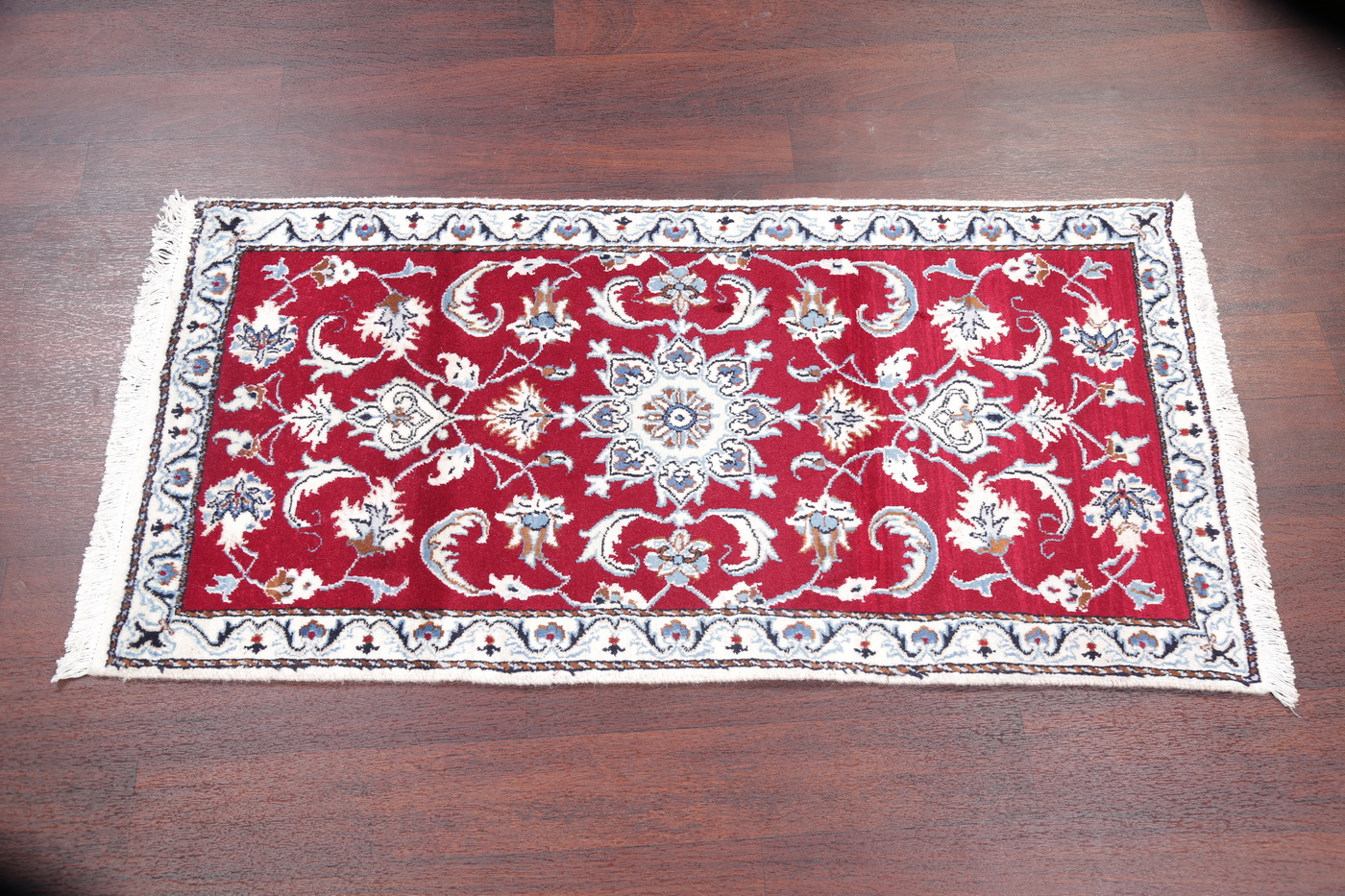 Spectacular New 5 Ft Runner Floral Red Nain Persian Oriental Rug Wool 2