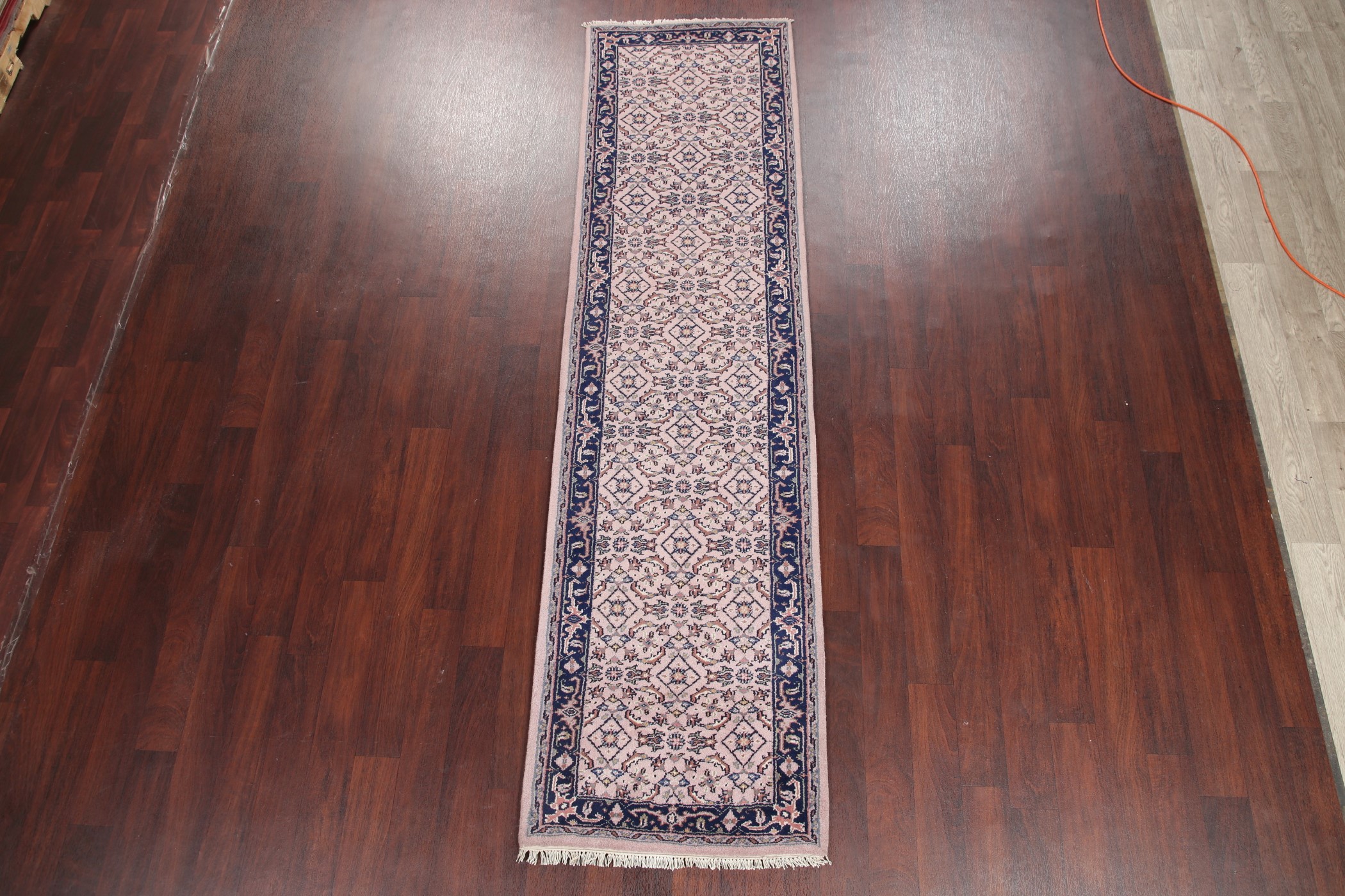 AllOver Light Pink Indo Bidjar Oriental Runner Rug 10 ft 12 ft Stair