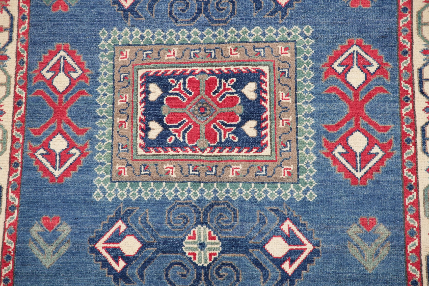 New 4' x 6' Geometric LIGHT BLUE Super Kazak Oriental Area Rug Hand