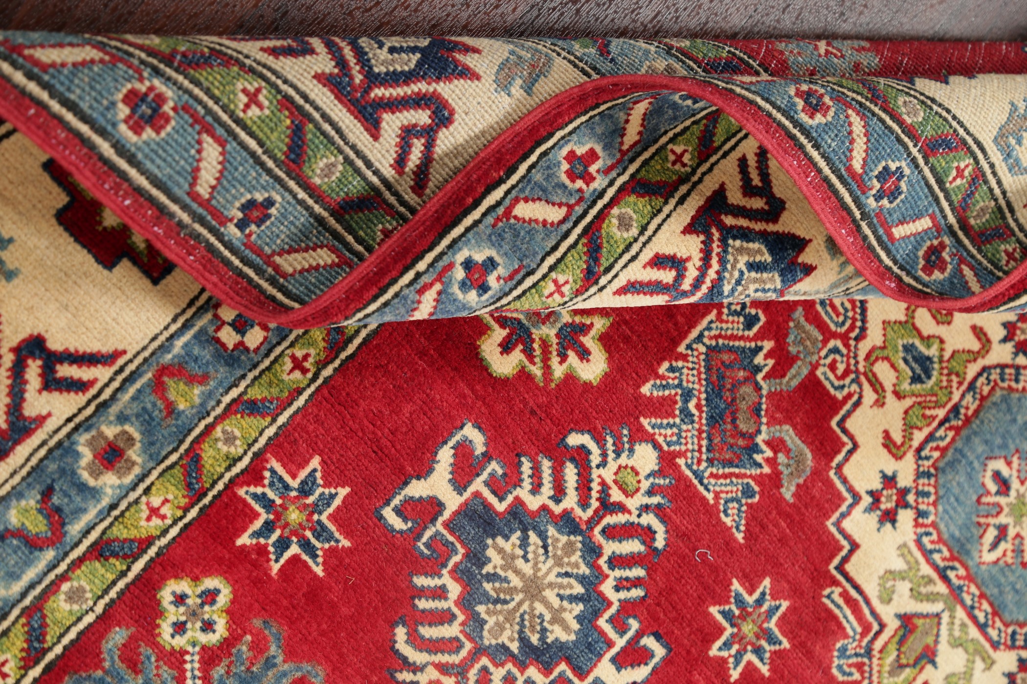 6x8 RED Tribal Super Kazak Oriental Area Rug Geometric HandKnotted