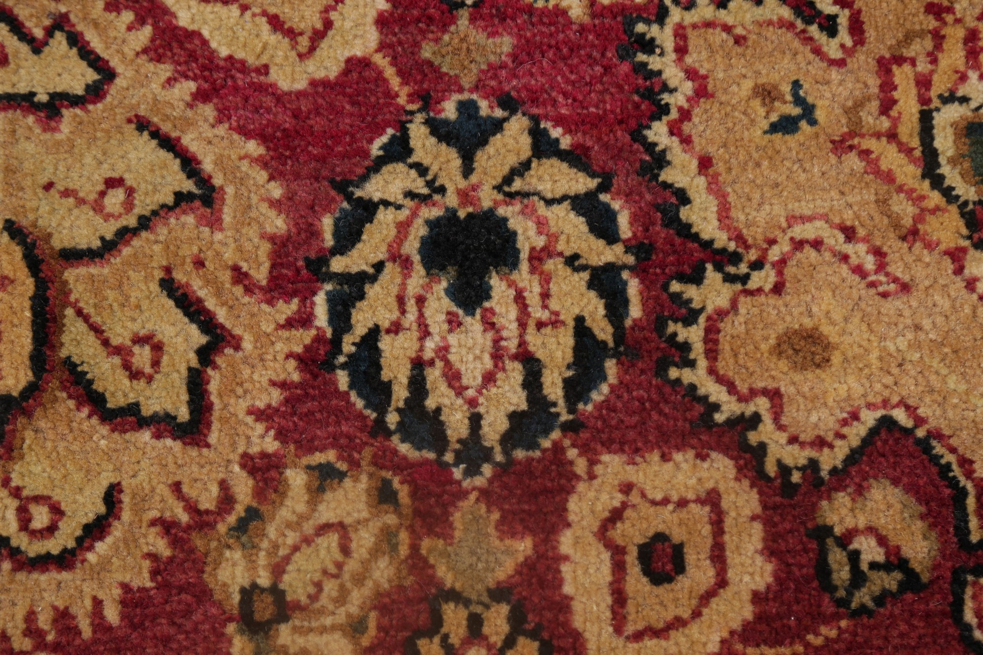BLACK/BURGUNDY Floral Agra Wool Area Rug HandKnotted Oriental Carpet 8
