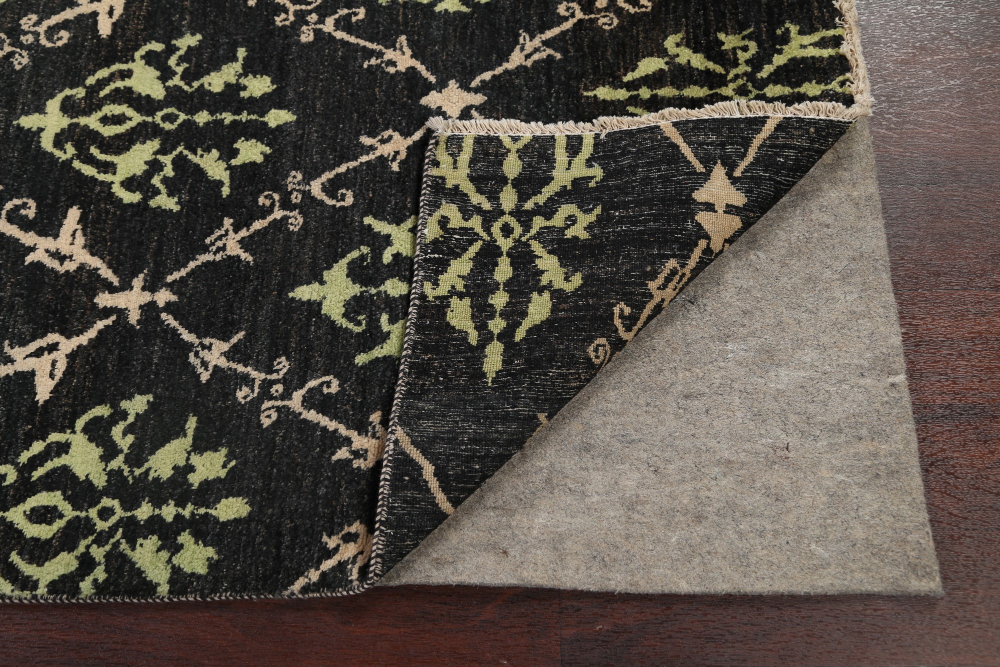 Geometric Black Gabbeh Oriental Area Rug Modern Handknotted Trellis