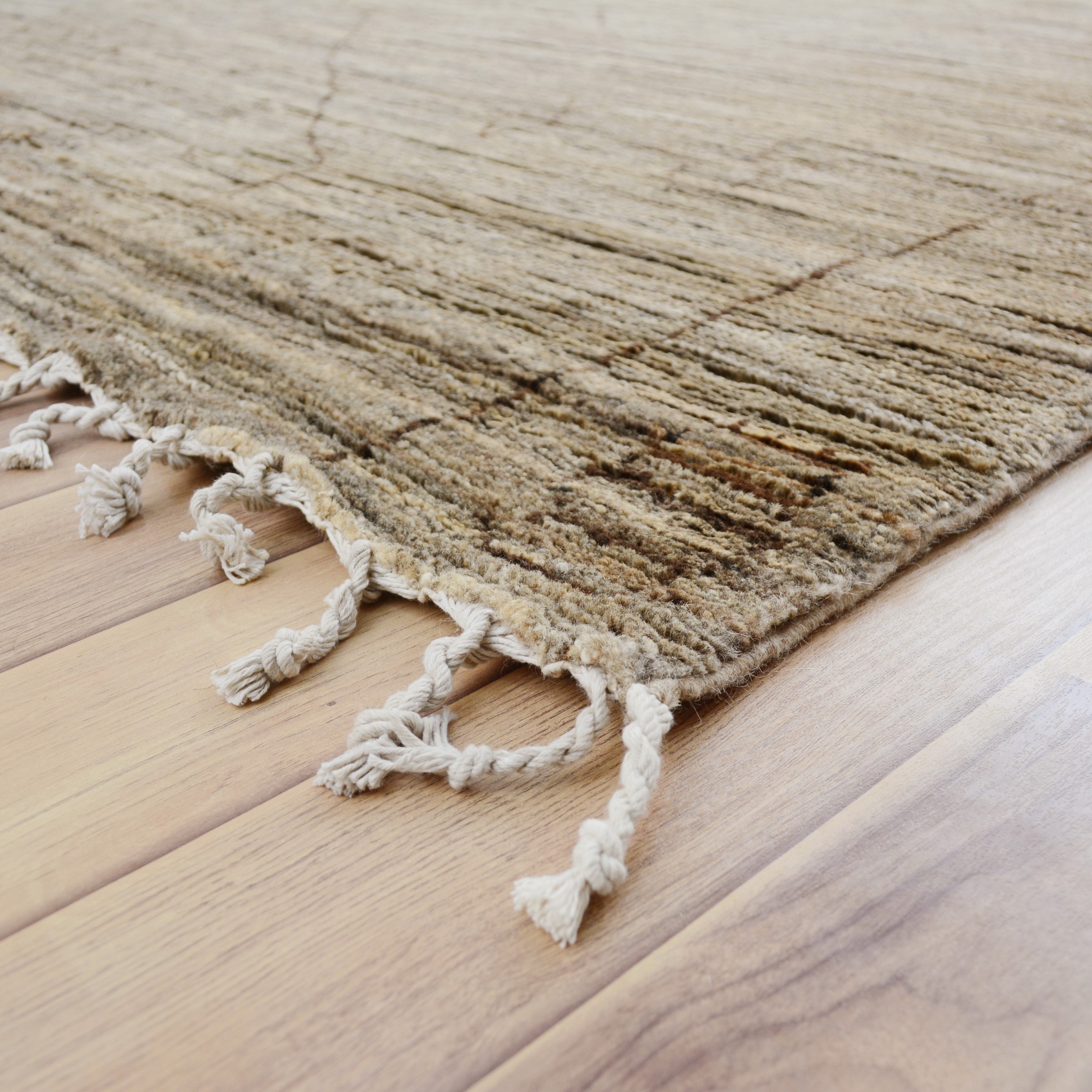 Geometric Tribal Moroccan Area Rug HandKnotted Wool EarthTone Living