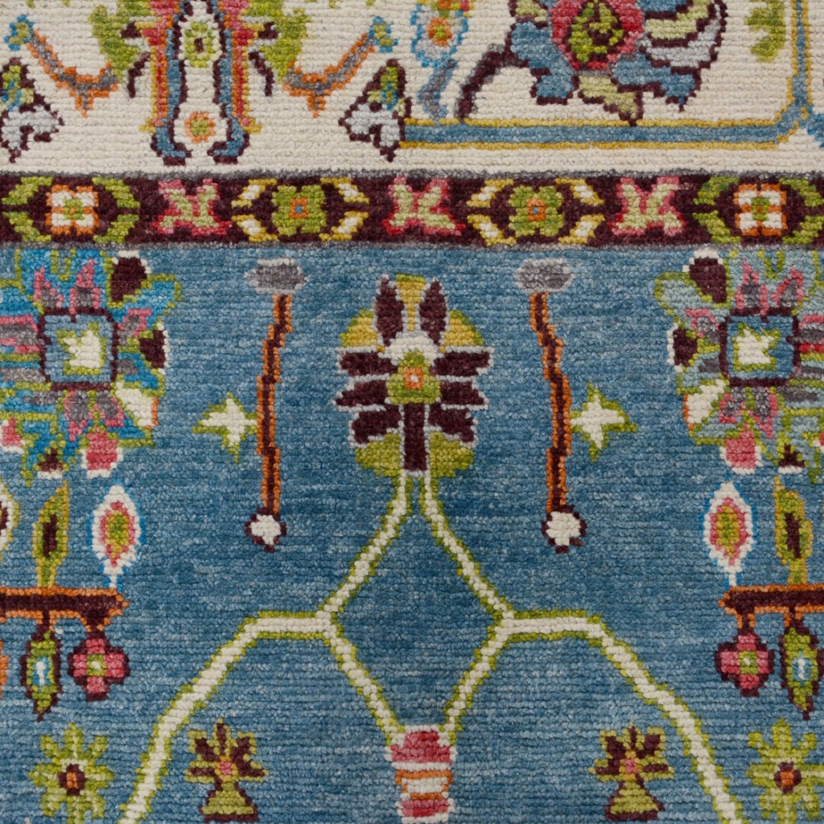 Vegetable Dye LIGHT BLUE Oushak Turkish Area Rug Decorative Living Room