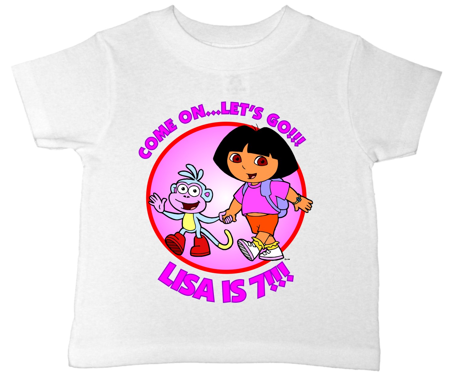 Personalized Custom Design TShirts For Birthday Partys Dora The
