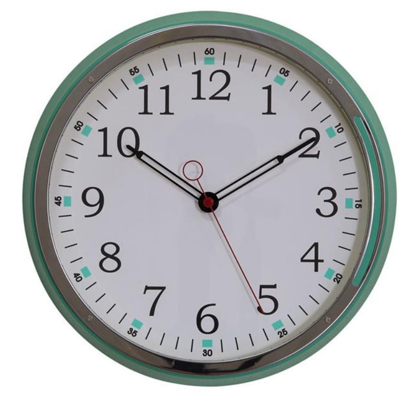 Retro Vintage 1950s STYLE AQUA Round WALL CLOCK Kitchen Home Decor