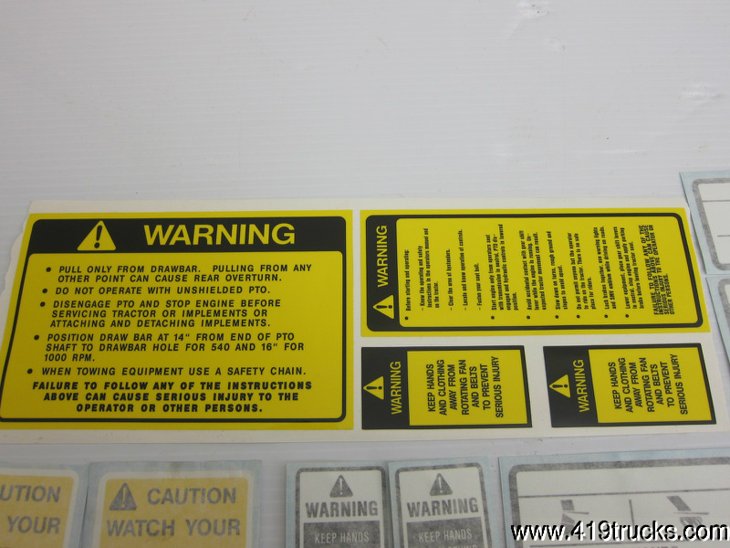 TIGER FORD 6610 FLAIL MOWER DECK VINYL DECALS SAFETY WARNING STICKERS