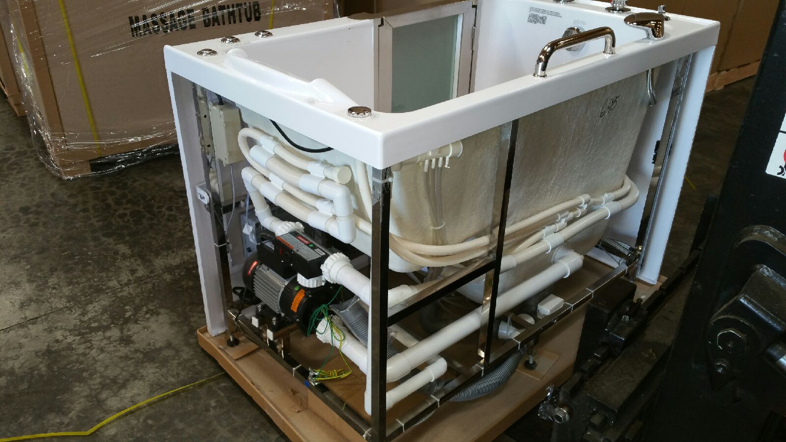 WALK IN BATHTUB WHIRLPOOL JETTED Hydrotherapy Massage Air Jets Heater 52" L New, Decorate With Daria