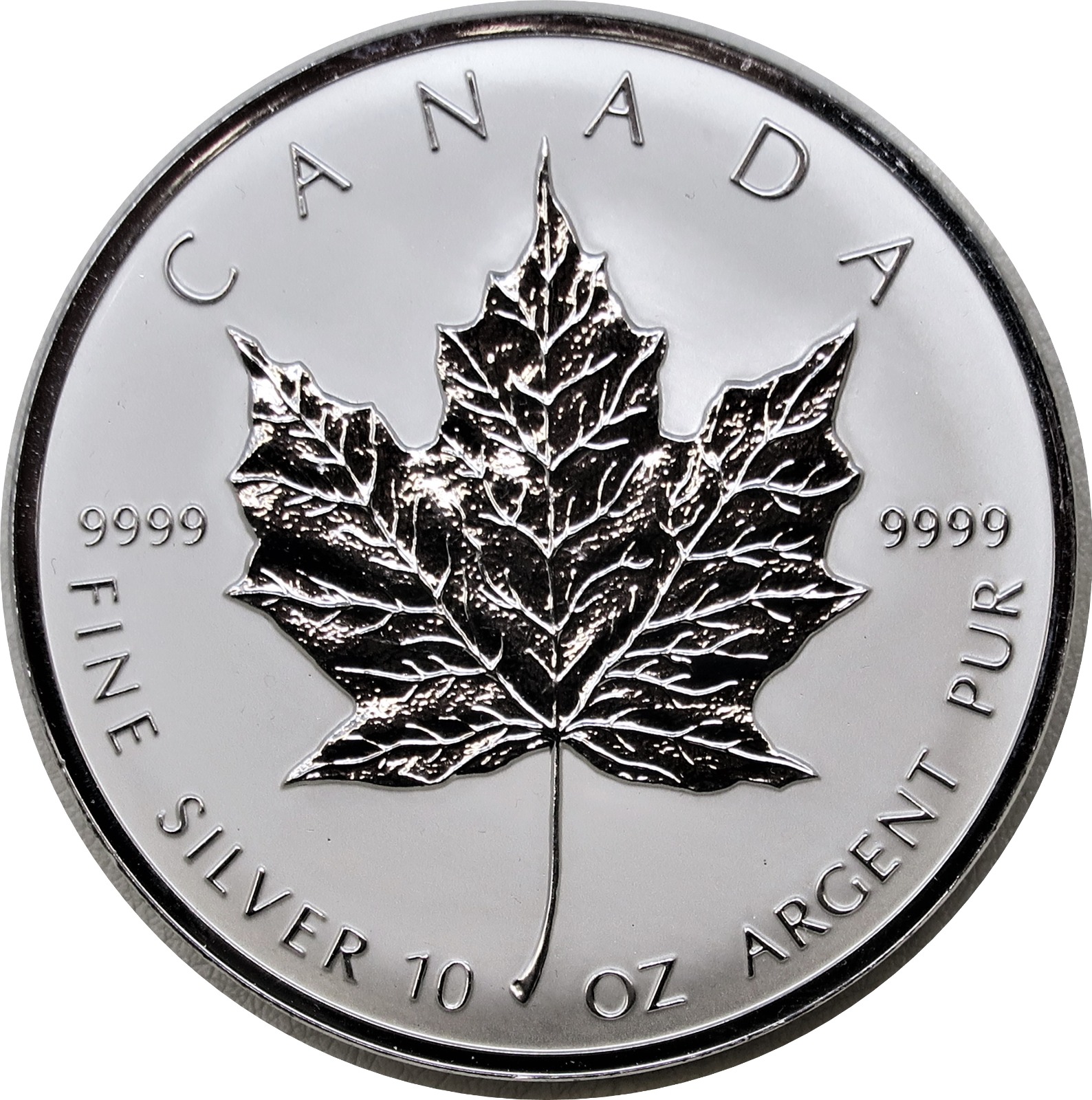 1998 Canada Maple Leaf 50 10 Oz Silver Coin 10th Anniversary Silver