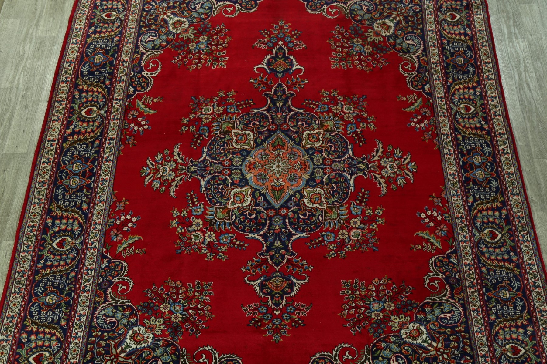 Vintage HandKnotted Traditional Wool Area Rug Oriental Floral Red