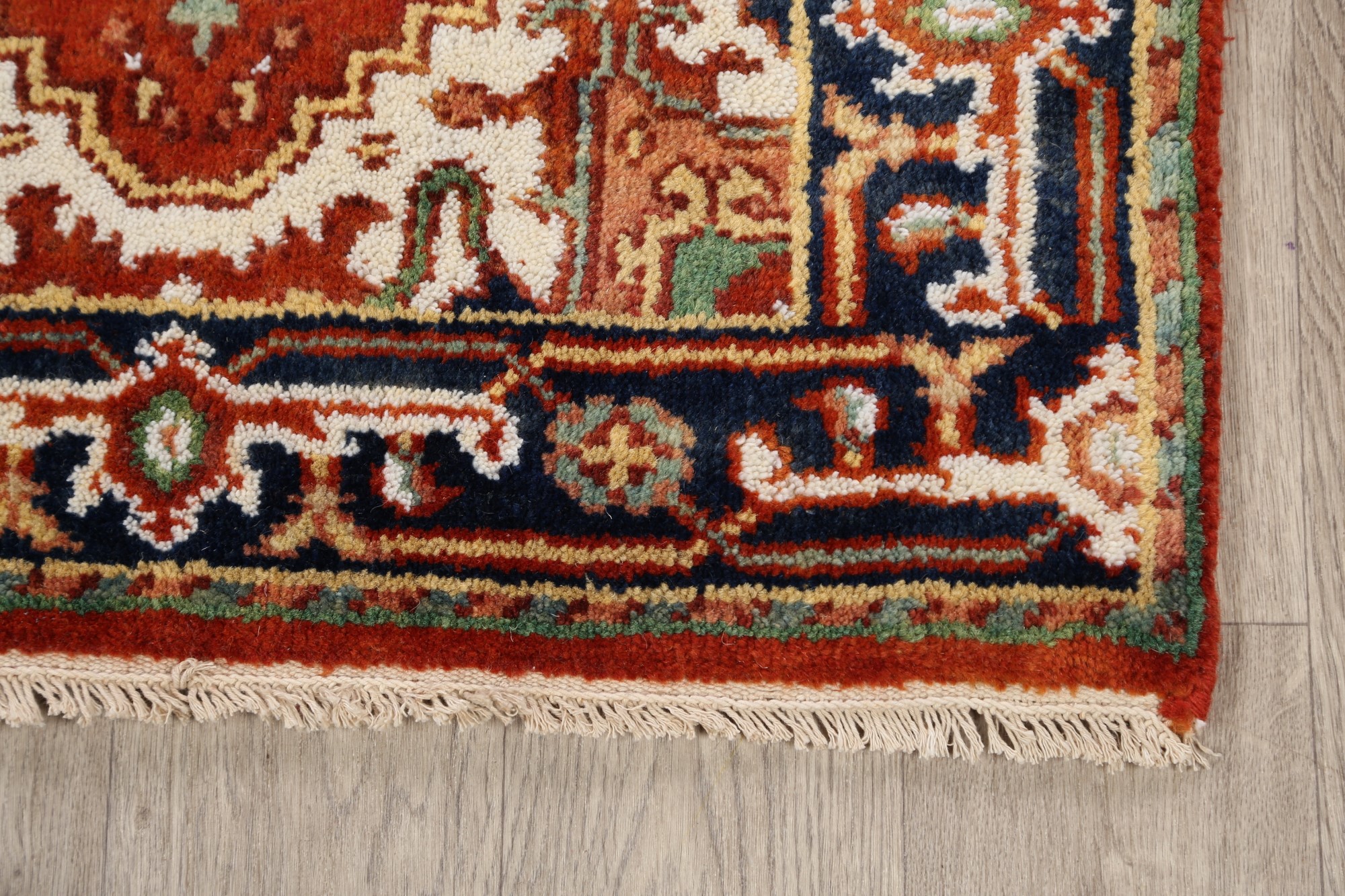 3x8 Classic Oriental Indo Heriz HandKnotted 8 ft Runner Rug Wool