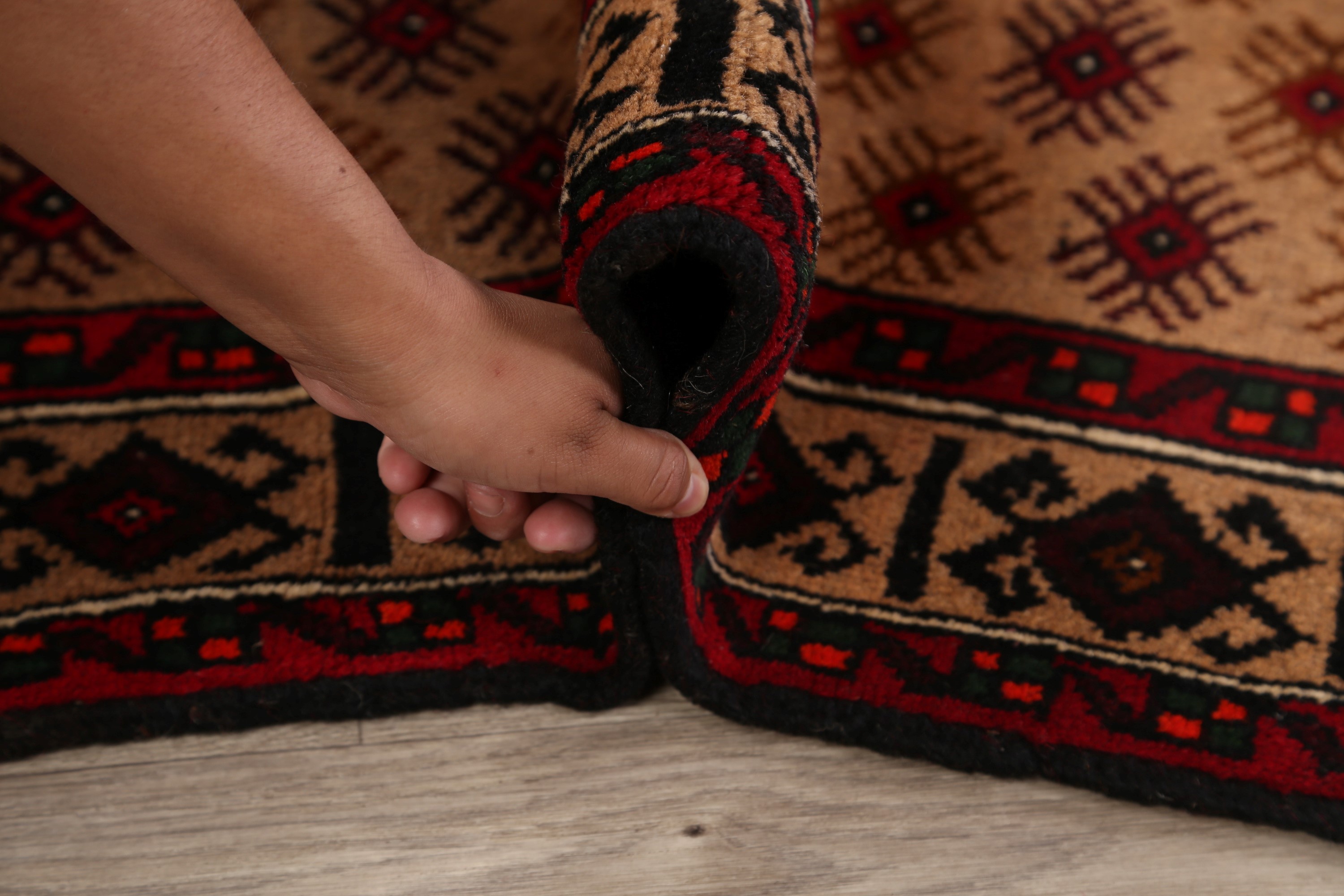 4x6 Tribal Geometric Balouch Afghan Area Rug Handknotted Wool AllOver