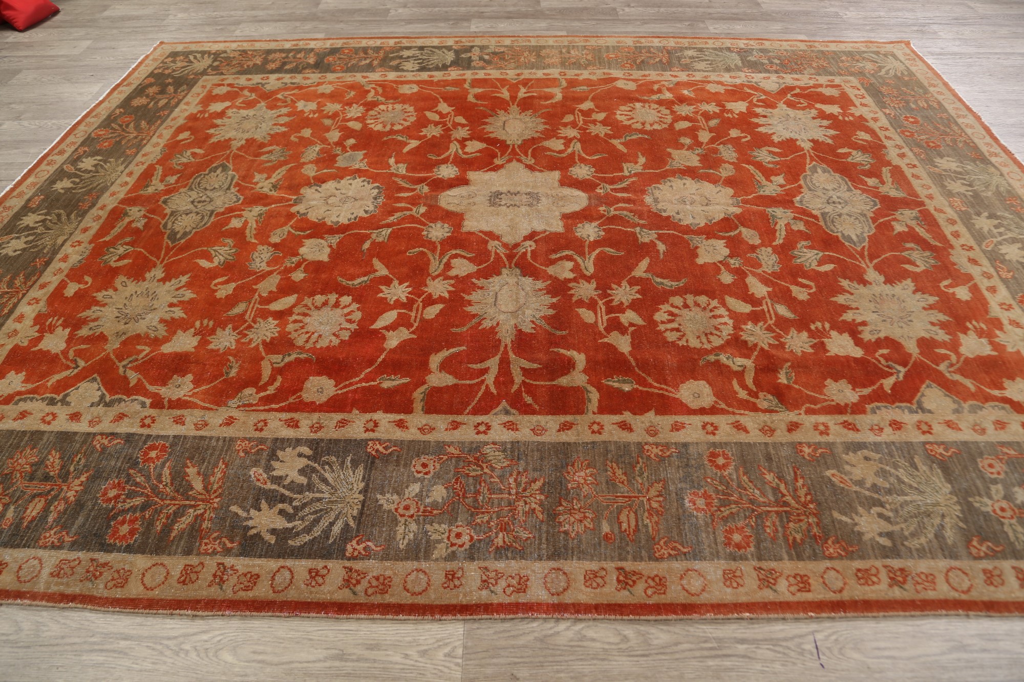 Vegetable Dye Oushak Egyptian Oriental Area Rug HandKnotted Floral