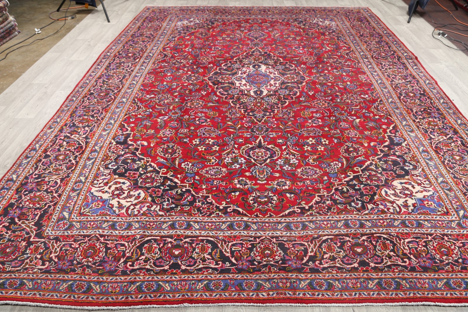 Traditional Floral Red Carpet 10 x 13 Wool Handmade Oriental Area Rug