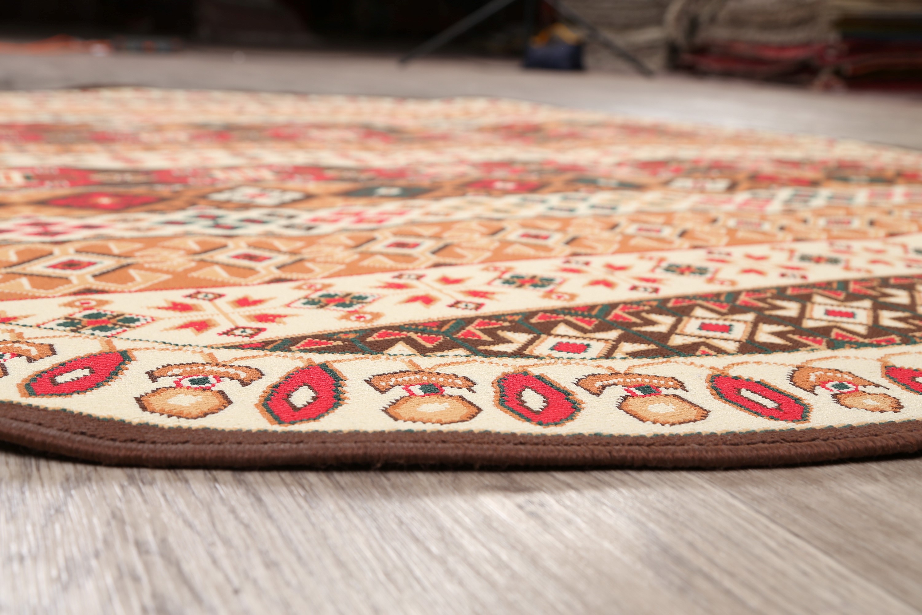 7x7 Round Oushak Oriental Area Rug Turkish Polypropylene Traditional