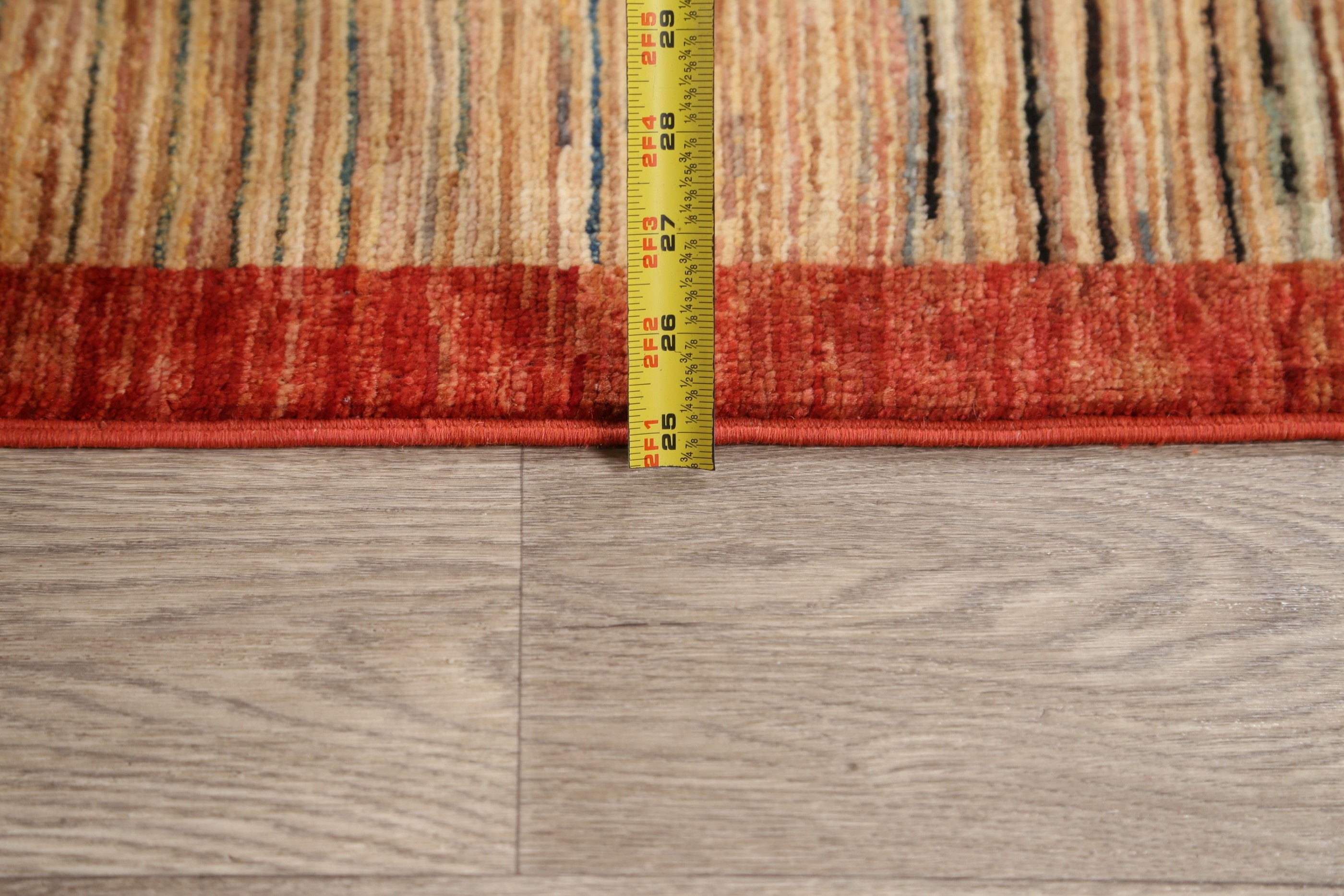 Striped Modern Gabbeh Oriental Area Rug Wool Handknotted Dining Room