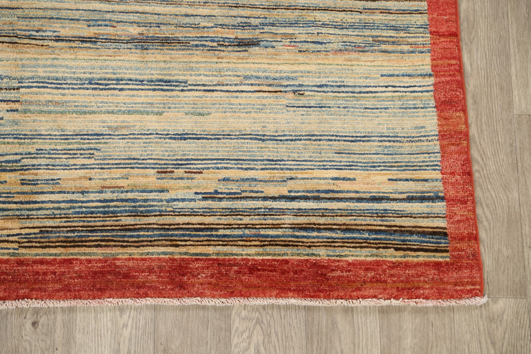 Striped Modern Gabbeh Oriental Area Rug Wool Handknotted Dining Room