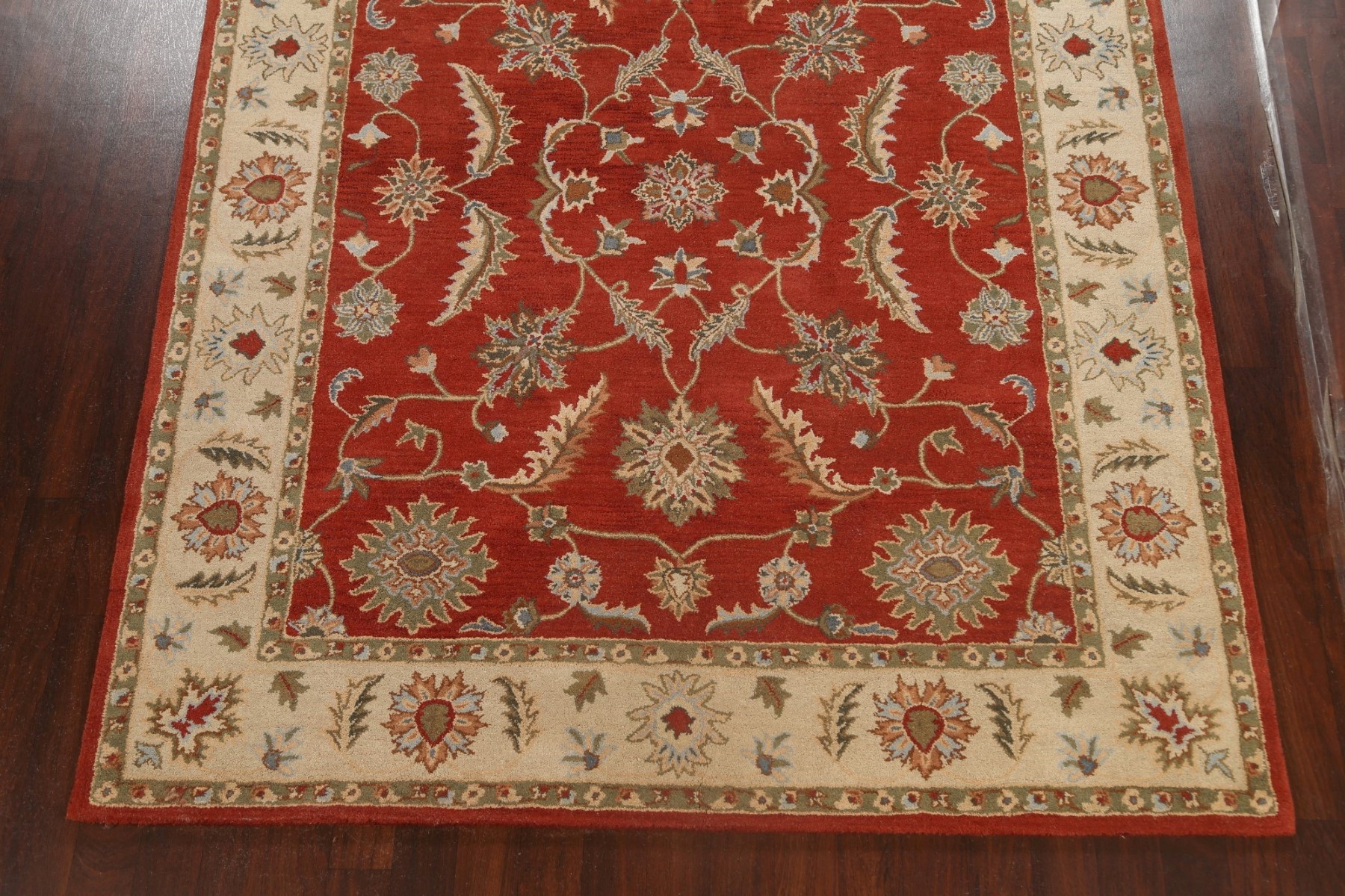 RED Floral Traditional Oriental Area Rug HandTufted Wool Home Decor