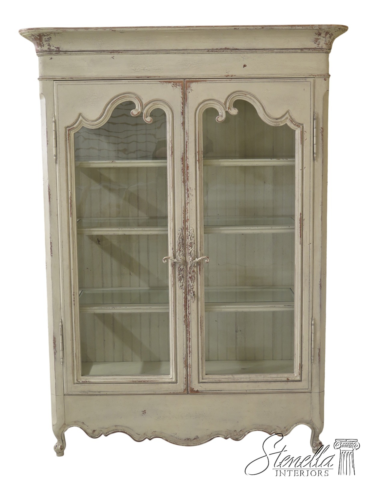 Distressed China Cabinet For Sale 48156EC HABERSHAM Distressed Painted Finish Curio China eBay