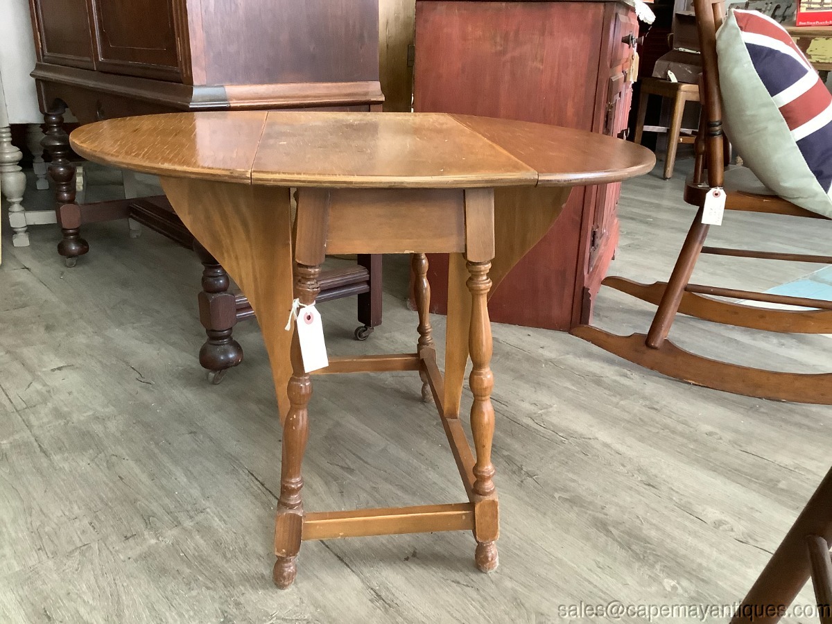 Small Maple Wood Drop Leaf Table Side Table End Table Occasional 21" T