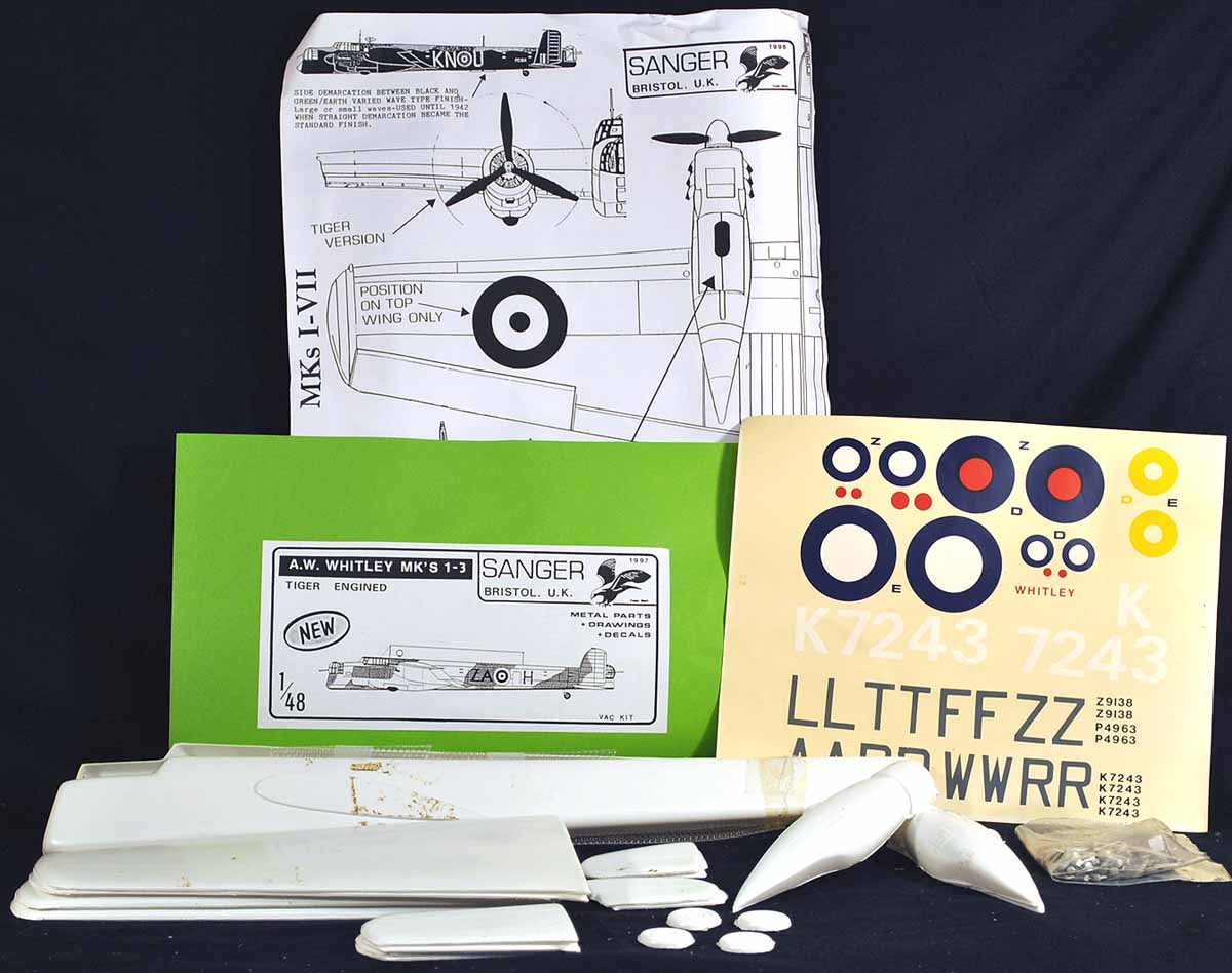 Sanger 1/48 A. W. WHITLEY MK I III w/Tiger Engines Vacuform Model Kit