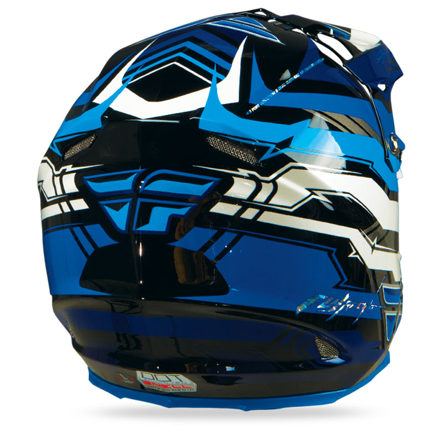 2014 Fly Racing Formula STRYPER Carbon Fiber HELMET BlueWhite XL ATV