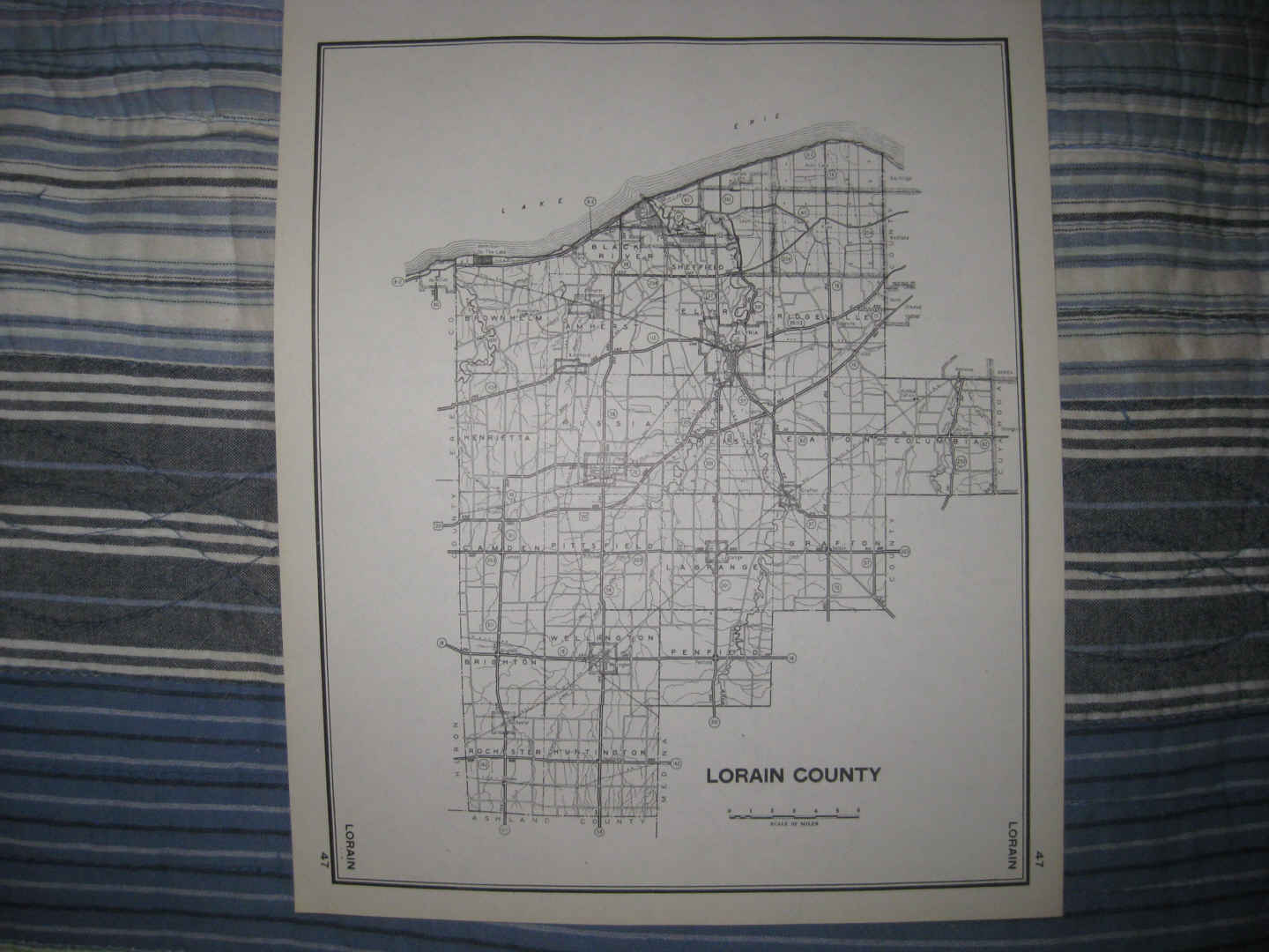 2001 Elyria Avenue In Lorain Ohio Map ANTIQUE 1940 LORAIN COUNTY ELYRIA OHIO HIGHWAY MAP TOWNSHIP ROAD RARE
