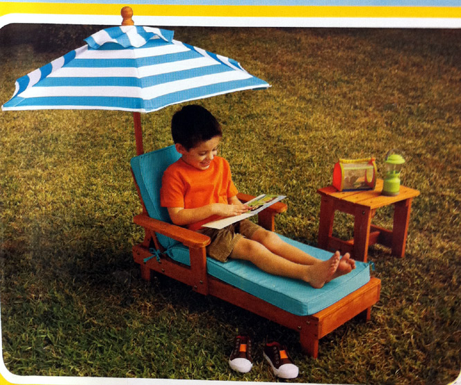 NEW KidKraft Kid Lounge Set Solid Wood Chair Table Umbrella Patio Pool Furniture eBay