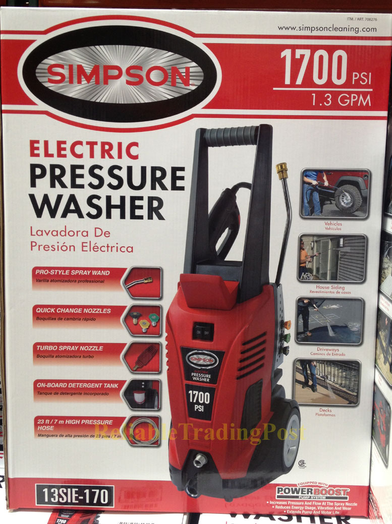 NEW Simpson 1700 PSI 1.3 GPM Electric Power Pressure Washer Home/Garden Outdoor eBay
