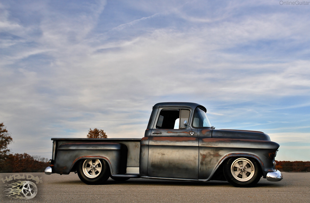 1955 Slammed Patina Pickup Shop Truck, V8, 700R4, Vintage Air, "Tonka