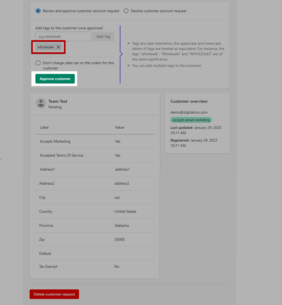 How to register/approve New wholesale customers? DigitalCoo Help Center