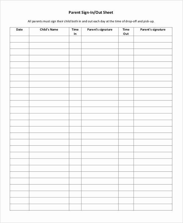 25 Tutoring Sign In Sheet Business Template Example