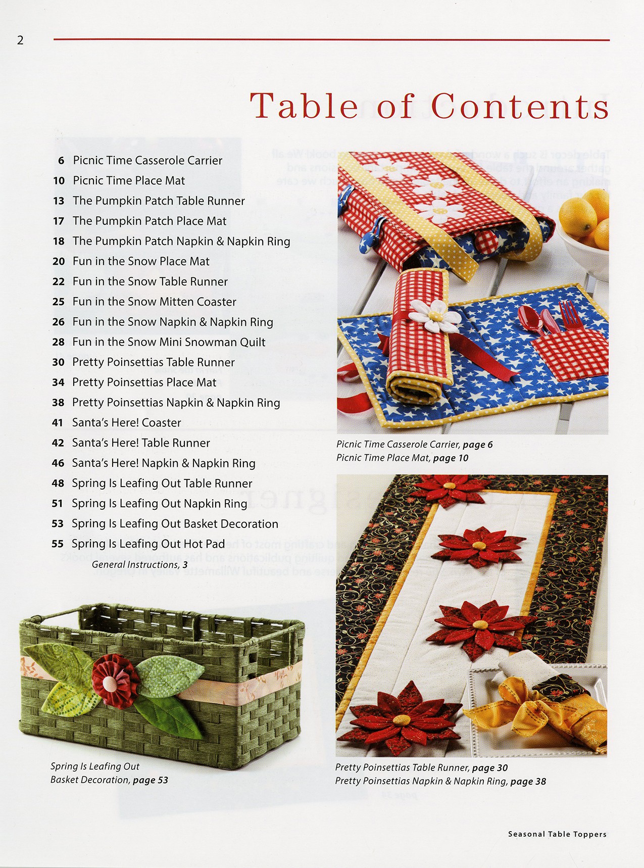 Seasonal Table Toppers Softcover By Malone, Chris