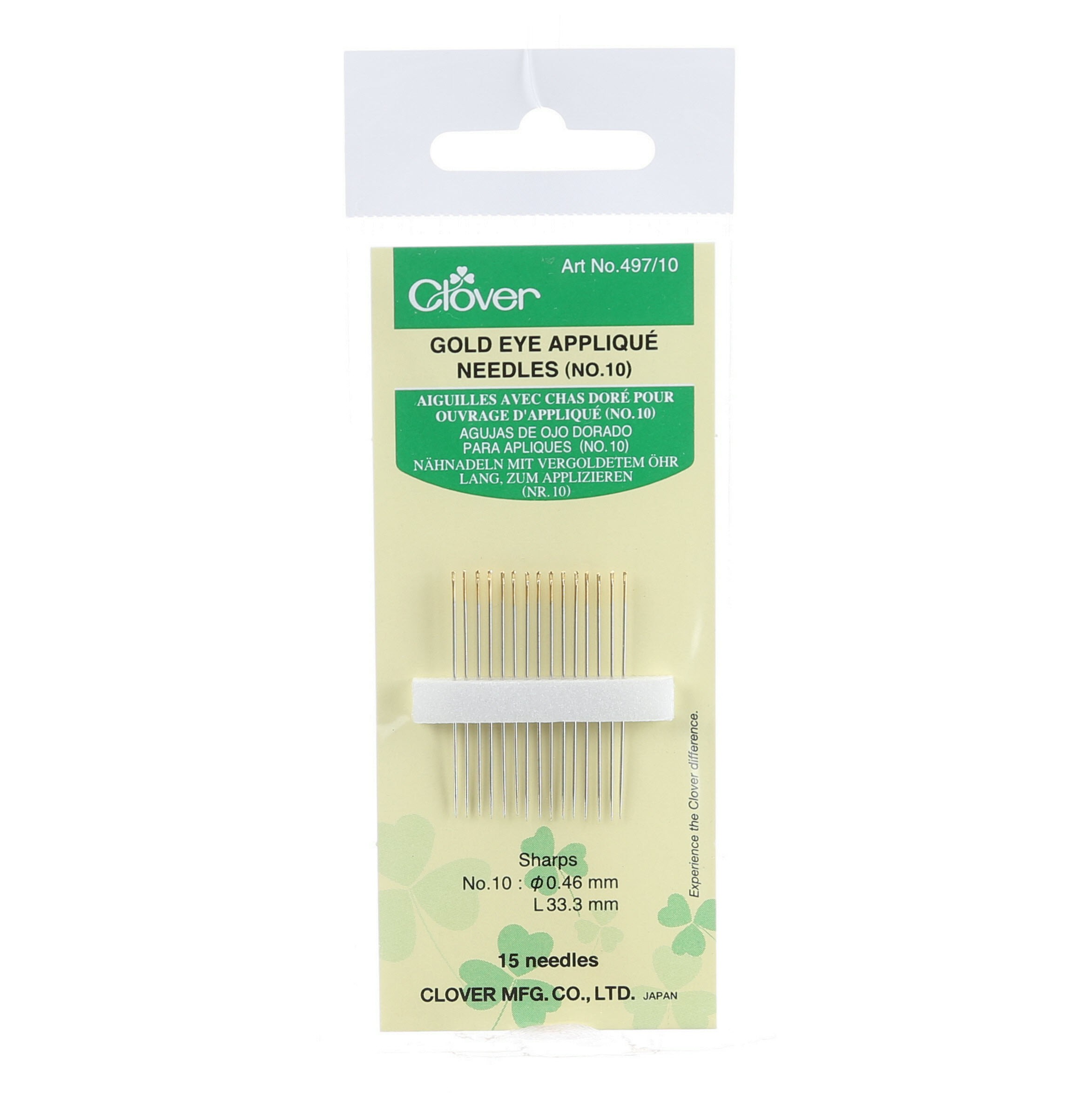 Clover Applique Needles Size 10 15ct