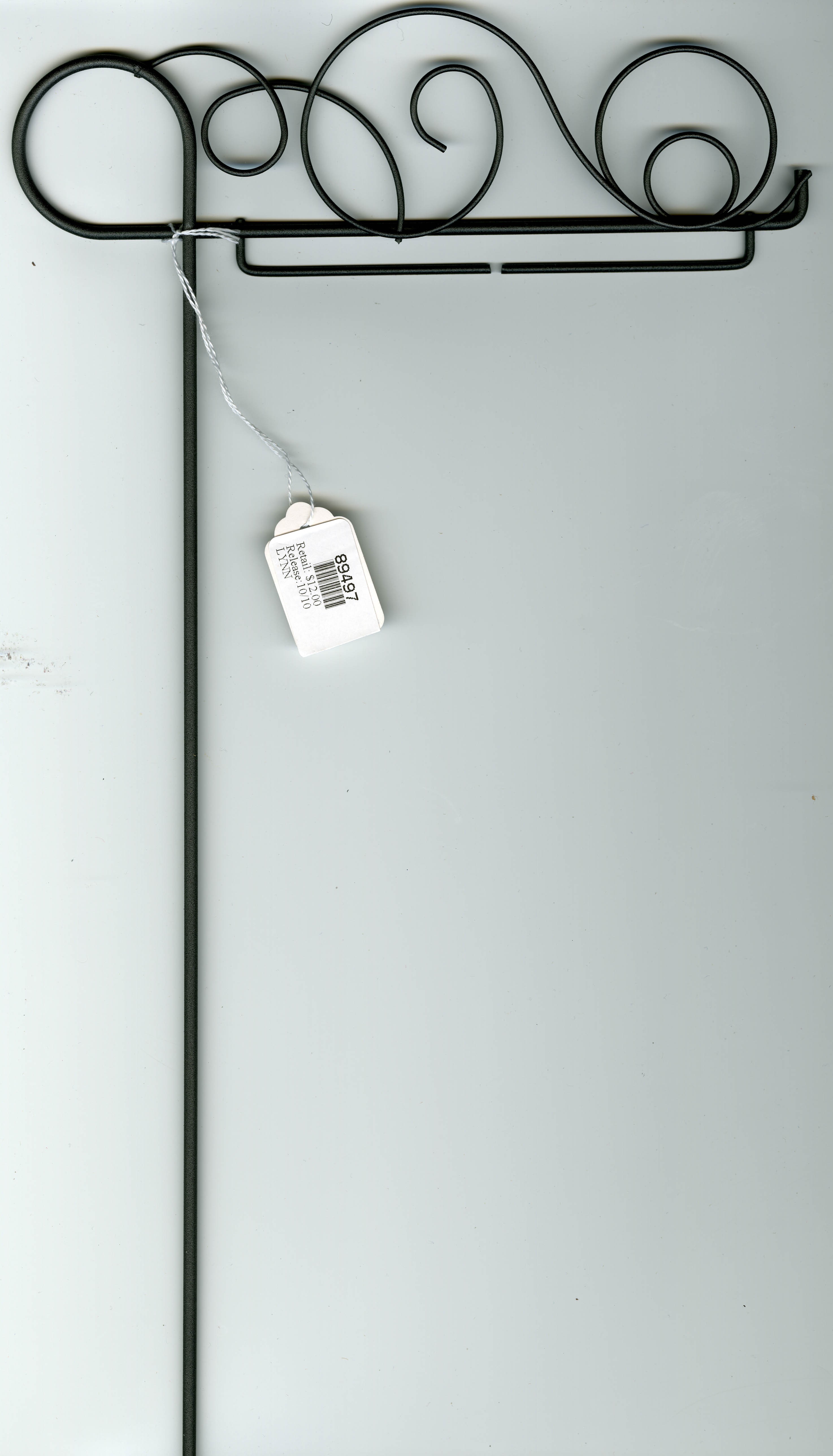 22in x 6 in Meandering Pot Stake Hanger Silver Tex