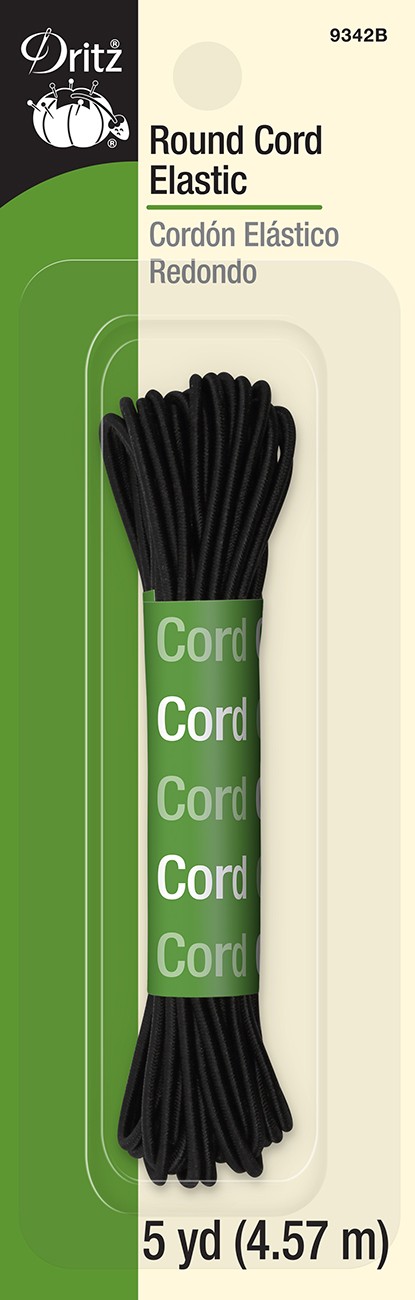 Black Round Cord Elastic 5yds