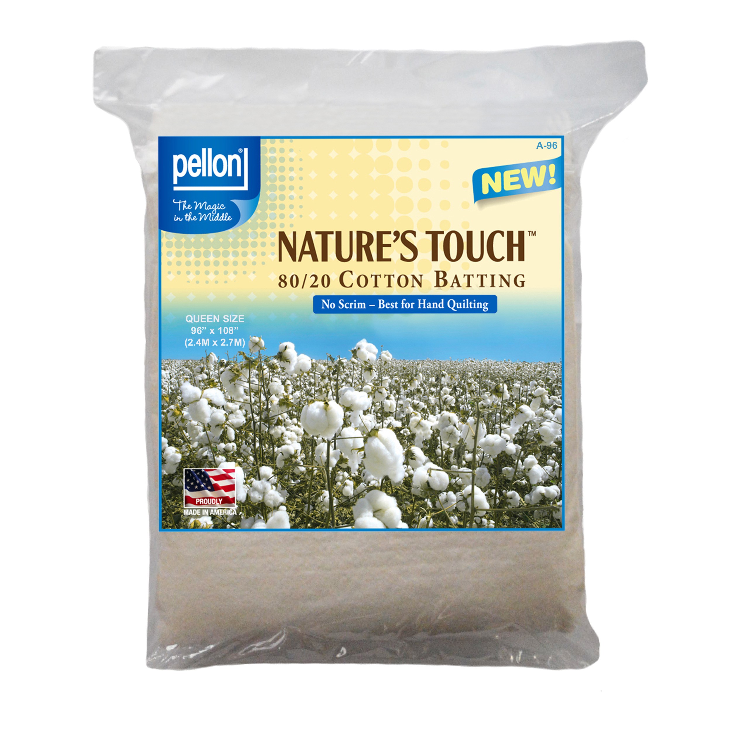 Pellon Natures Touch Natural Blend 80/20 Batting QueenSized 90in x 108in