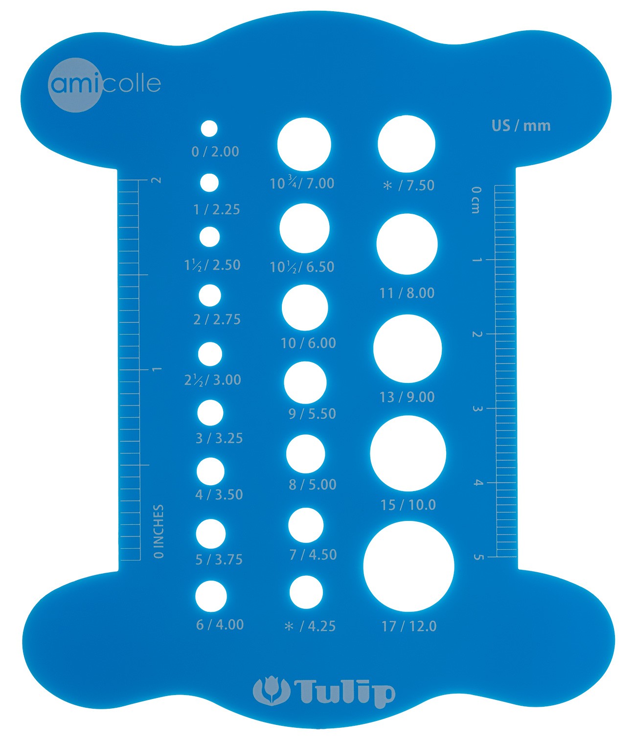 Knitting Needle Gauge Blue