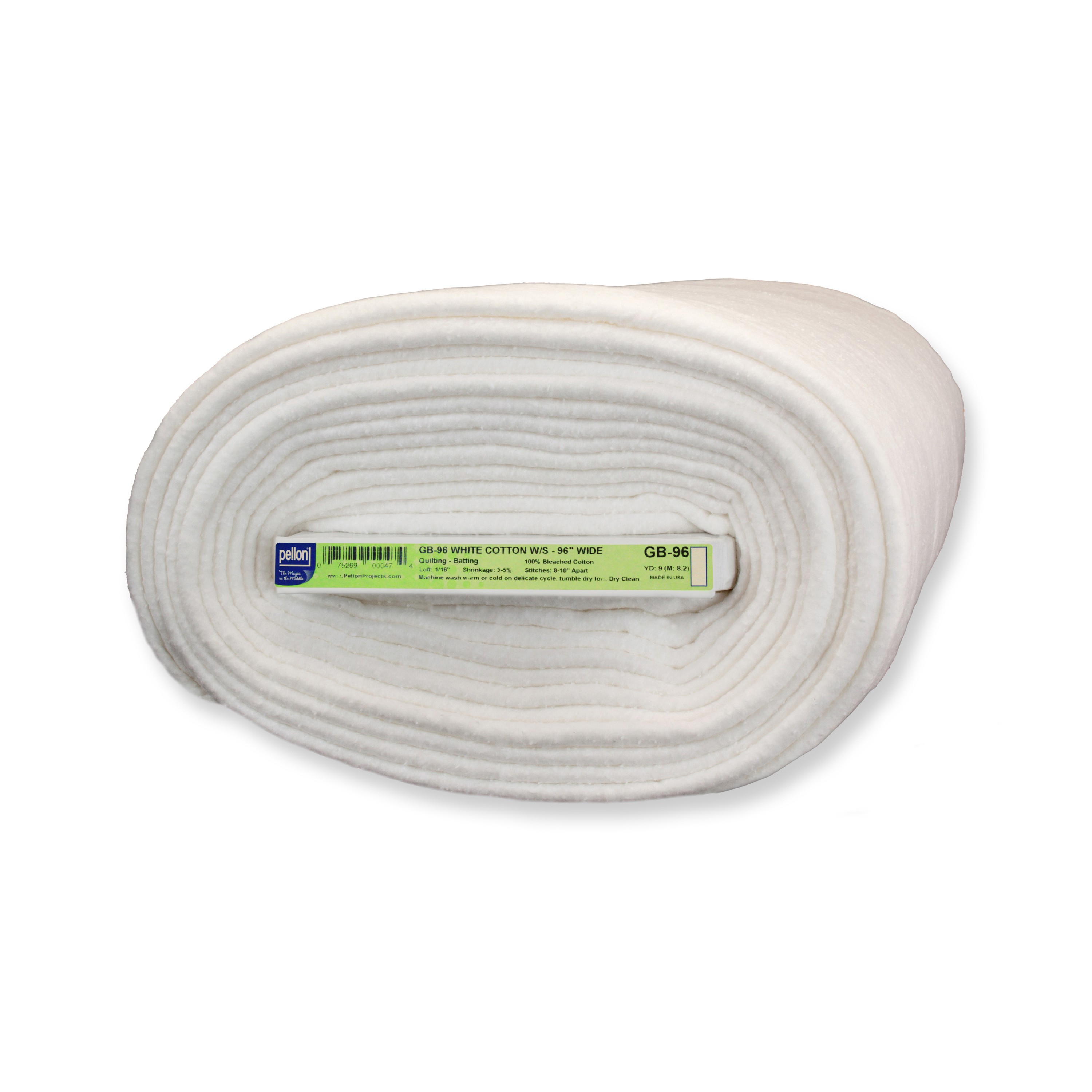 Pellon Natures Touch 100 Bleached White Cotton Batting w/Scrim 96in x 9 yd