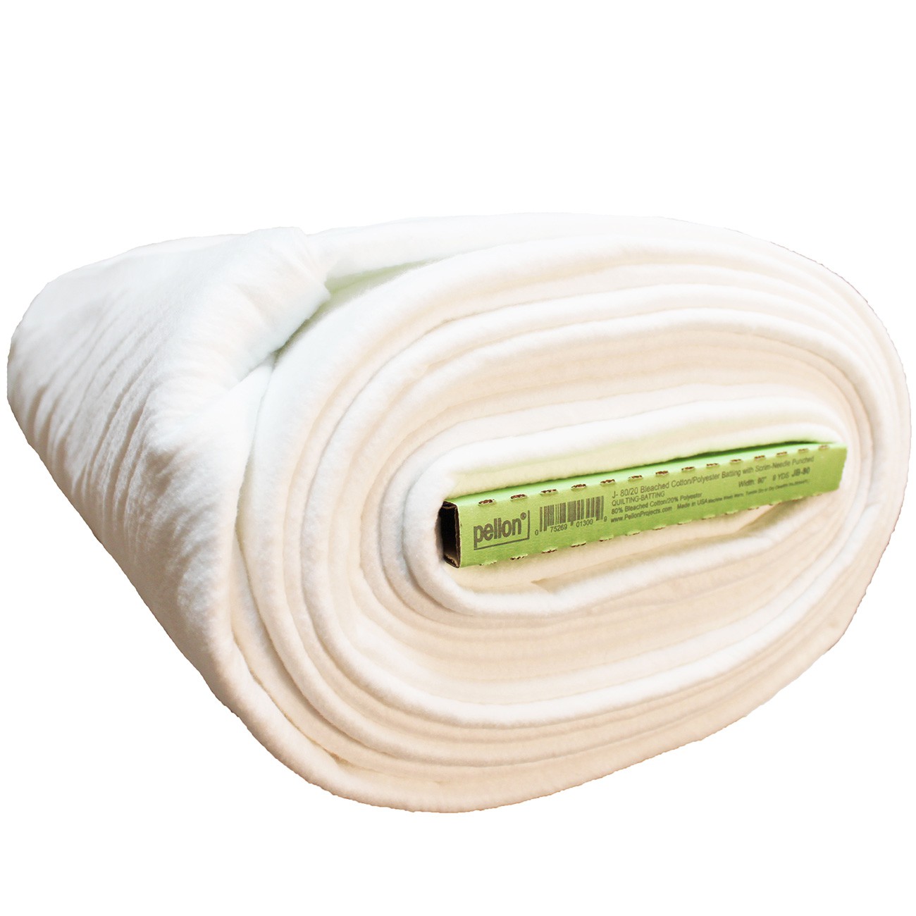 80/20 Bleached Cotton/Polyester Batting 90in x 9yd w/Scrim