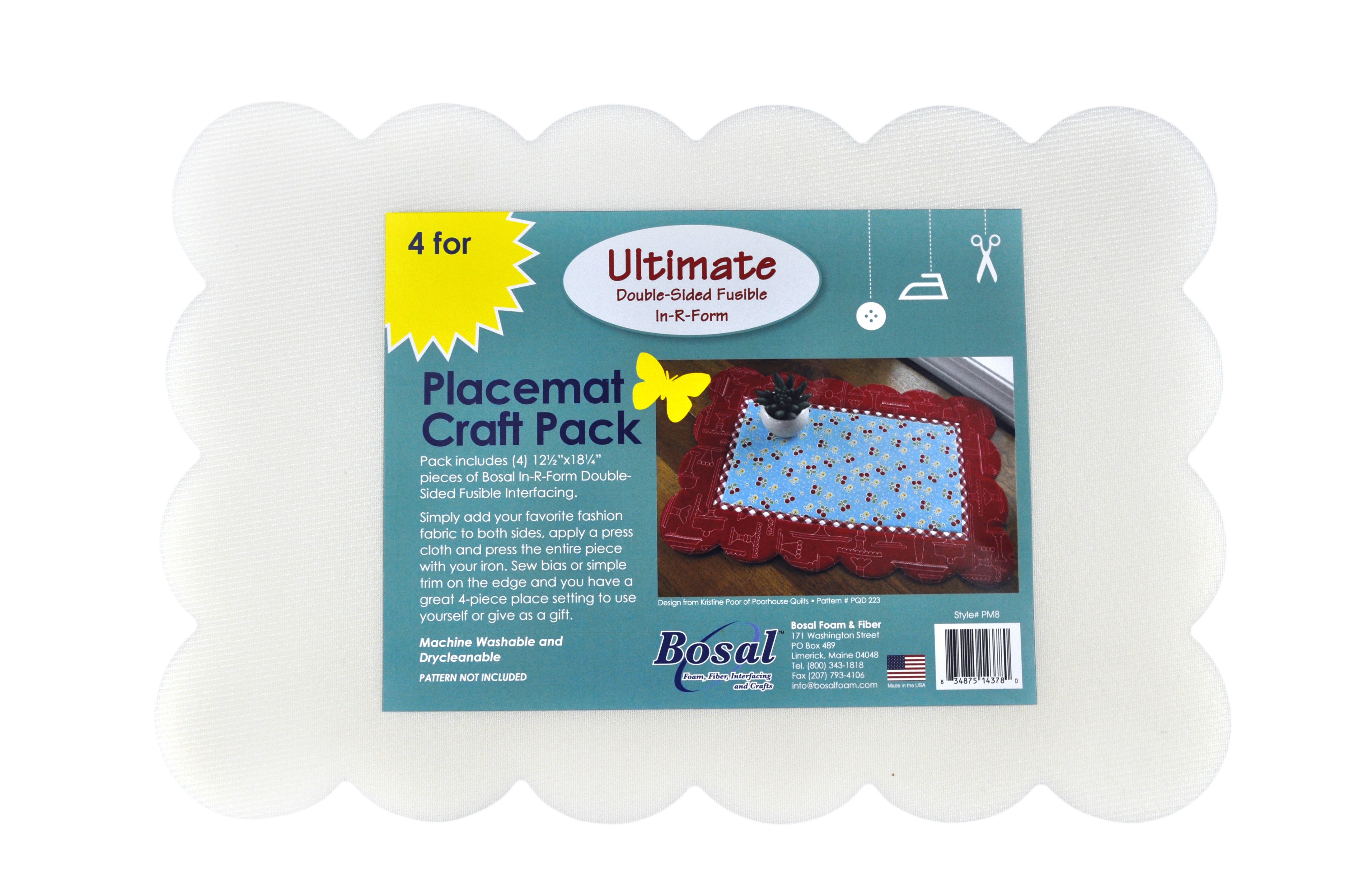Double Sided Fusible Placemat Craft Pack 121/2in x 181/4in 4pk