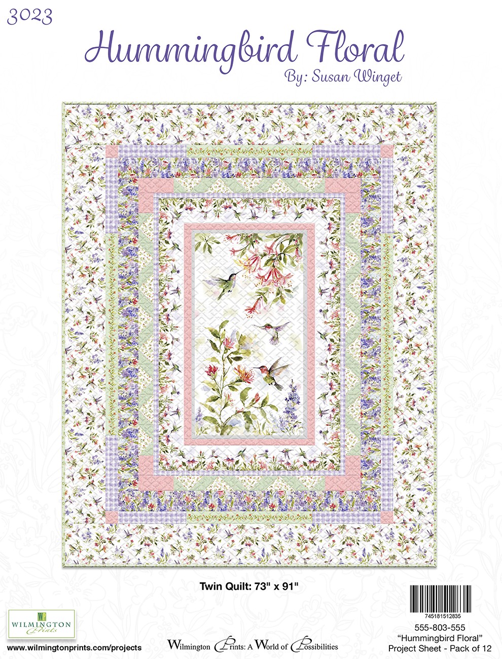 Project Sheet Hummingbird Floral, 12 per package By Winget, Susan
