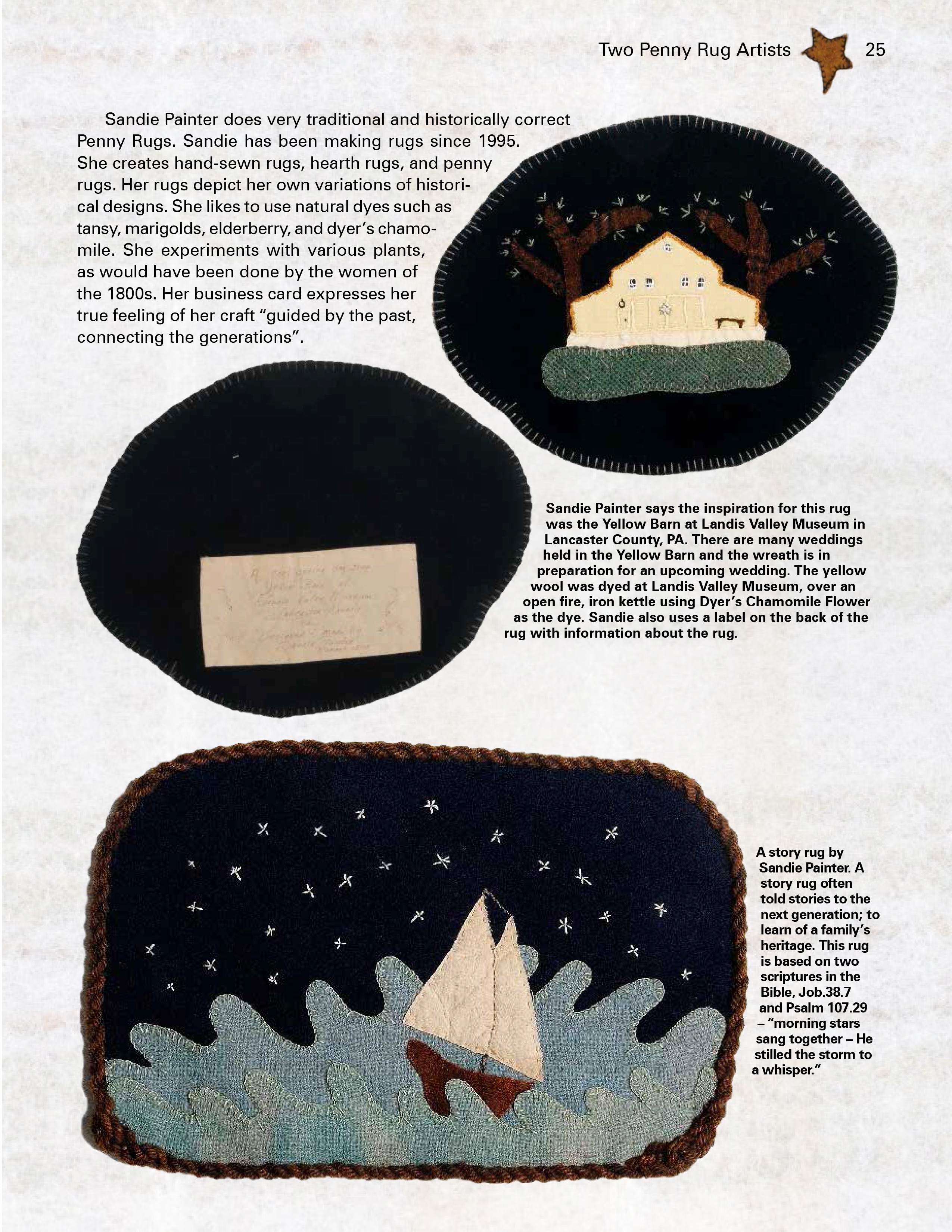 Penny Rugs Sewing Wool Applique By Sonnen, Janice