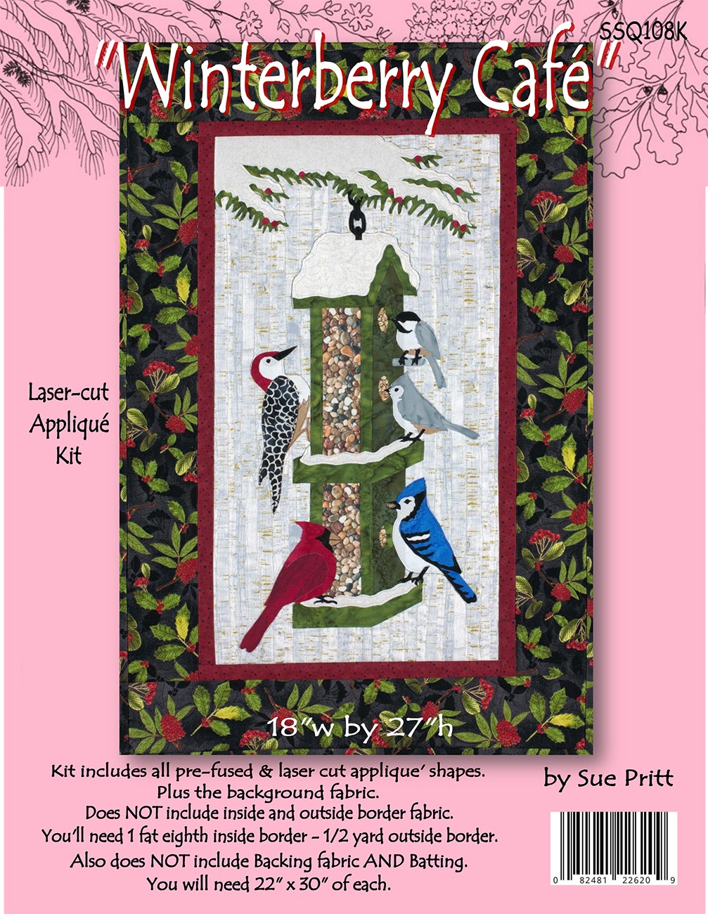 Winterberry Cafe Applique Kit By Pritt, Sue