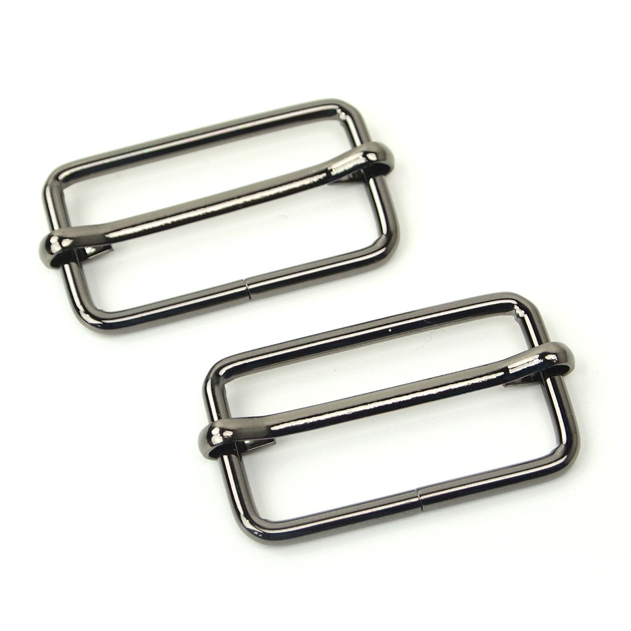 Two Slider Buckles 1 1/2" Gunmetal